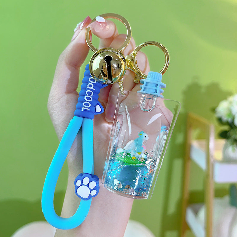 Wholesale Acrylic Oiled Dinosaur Jelly Bottle Keychain